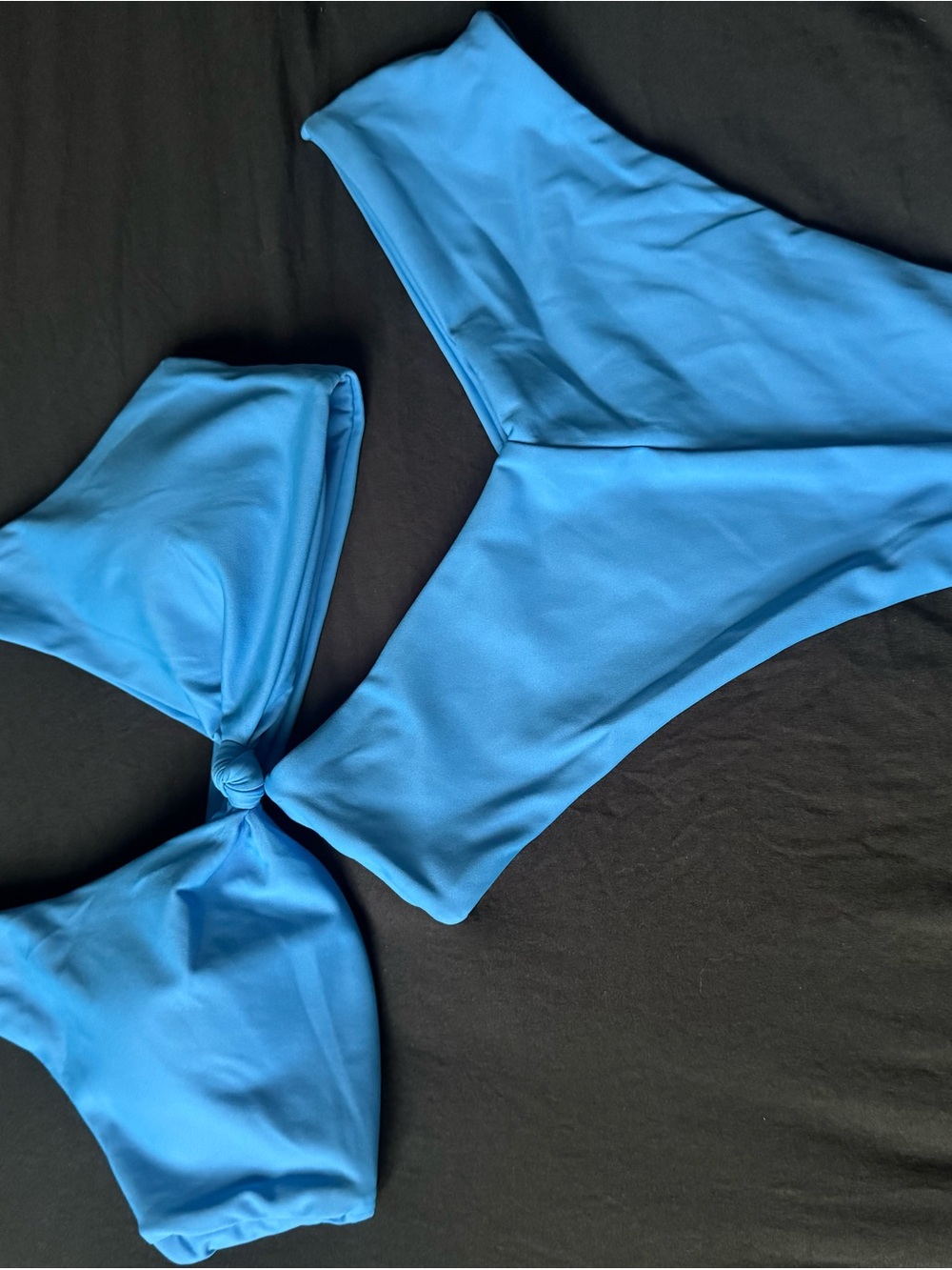Amazon Blue Knot-Front Bikini Set